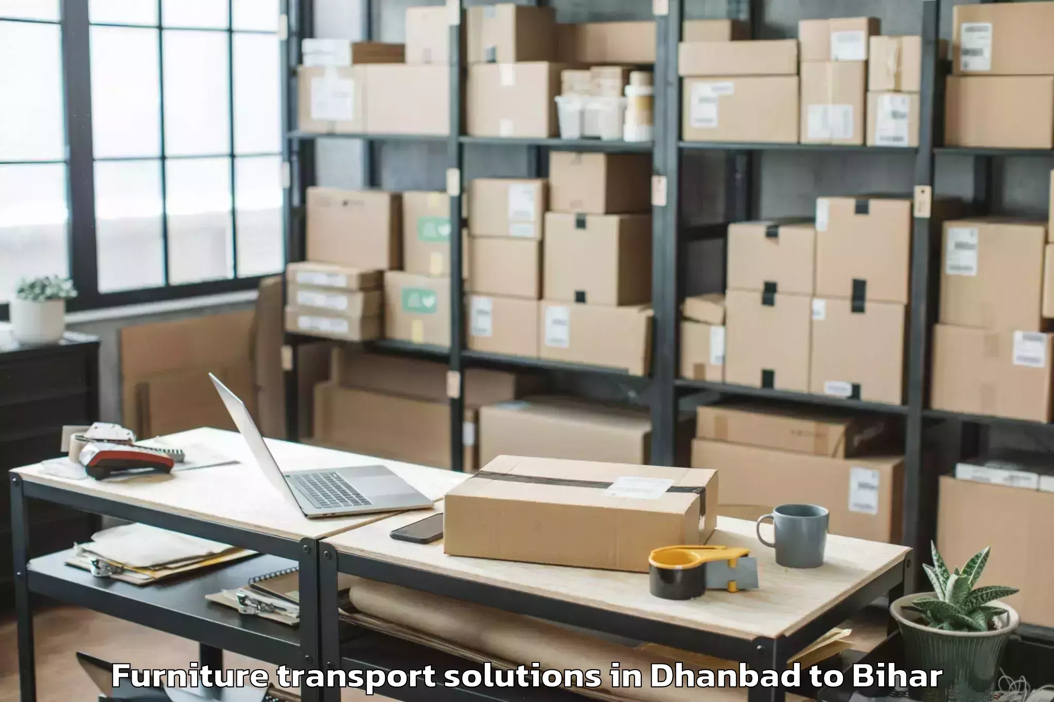 Professional Dhanbad to Sharfuddinpur Furniture Transport Solutions